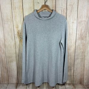 COS Long Sleeve Turtleneck Tunic Sweater Top Sz Medium Gray
